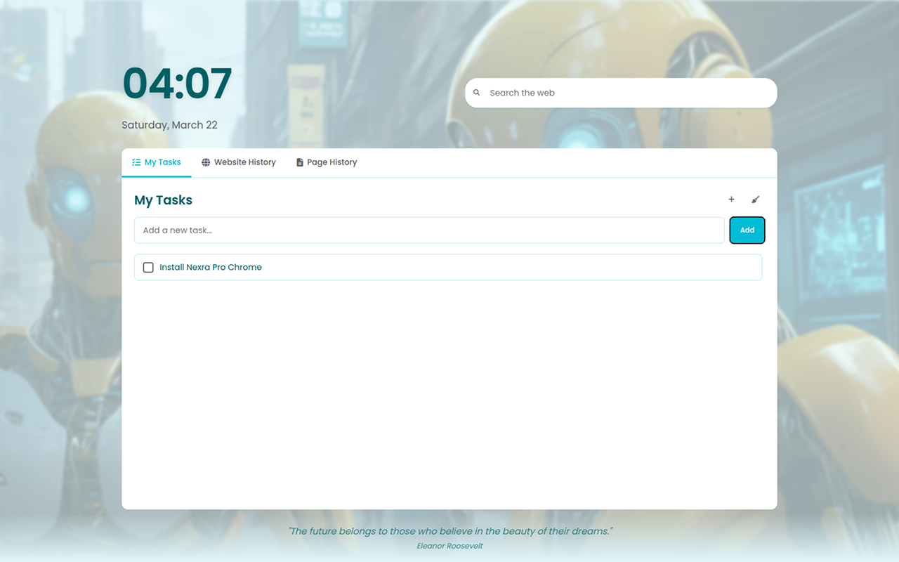 Nexra Pro Chrome Dashboard